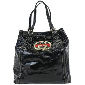 Gucci Black PVC Britt Tote Handbag 162447 213317 154756